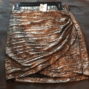 Gold foil mini skirt